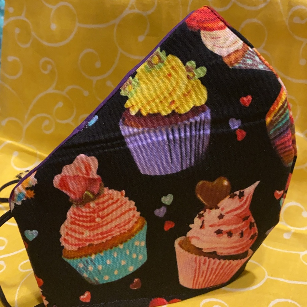Assorted cupcakes face mask